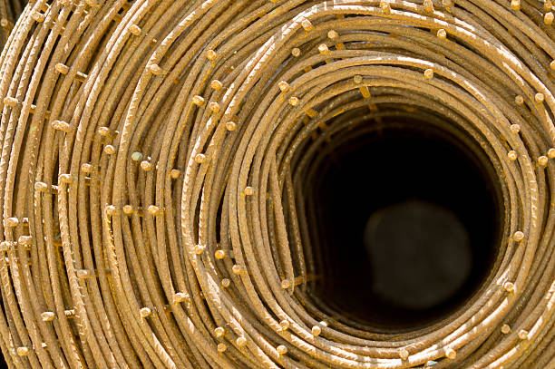 istock Roll of rusty steel wire mesh for construction. 476131854