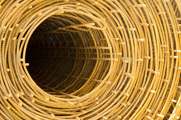 istock Roll of rusty steel wire mesh for construction. 476135478