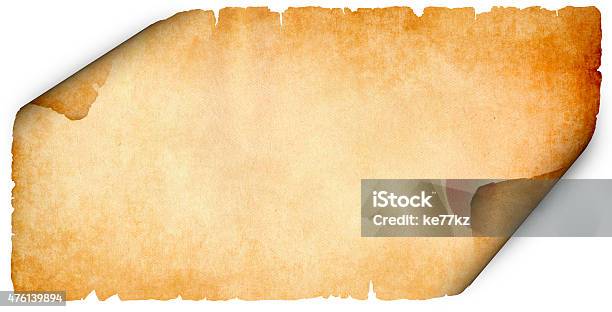 Torn Old Parchment On White Background Stock Illustration - Download Image Now - 2015, Abstract, Ancient