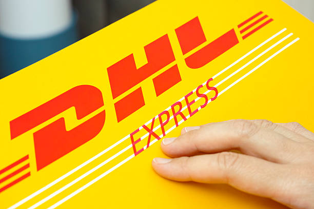 DHL Express package stock photo
