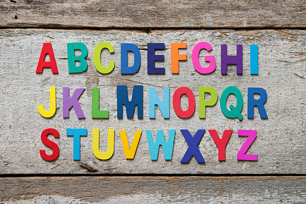istock Colorful wooden English alphabet set 476140600