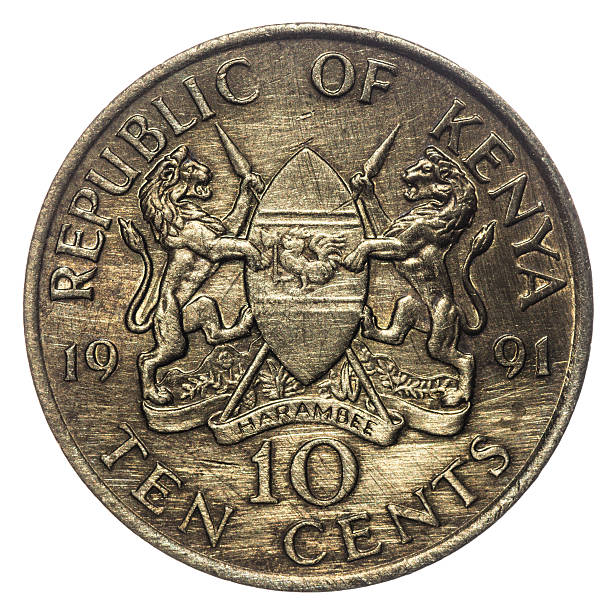 10 Kenyan cents coin isolated on white (1991)