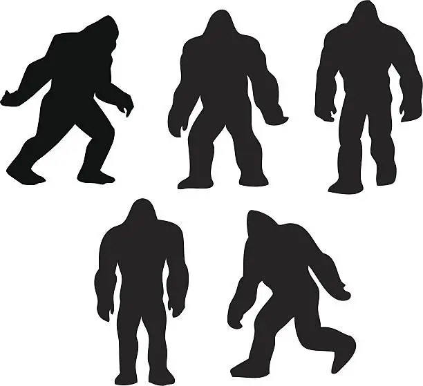 Vector illustration of Bigfoot grouping
