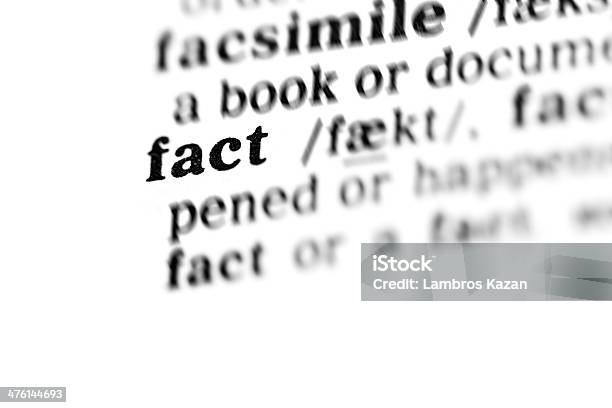 Fact Foto de stock y más banco de imágenes de Aprender - Aprender, Desenfocado, Diccionario