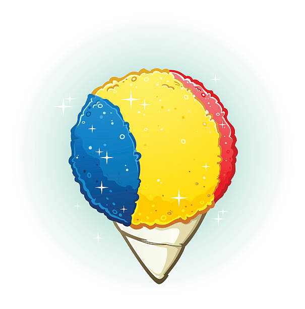 Snow Cone Cartoon Illustration A snow cone cartoon flavored with raspberry, lemon and cherry snow cone stock illustrations