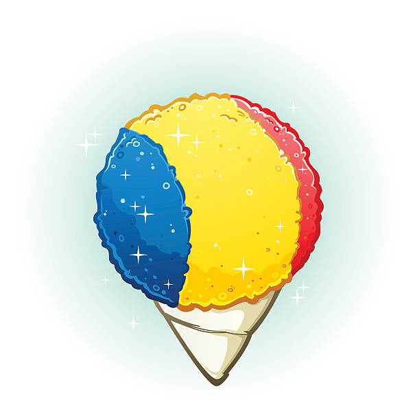 Snow Cone Cartoon Illustration vector art illustration