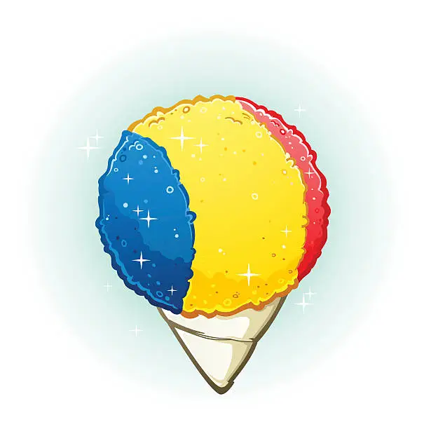 Vector illustration of Snow Cone Cartoon Illustration