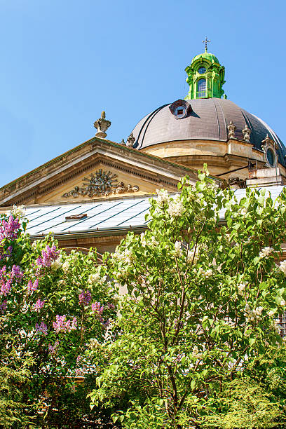 istock dome of the temple and blooming lilacs 476146072