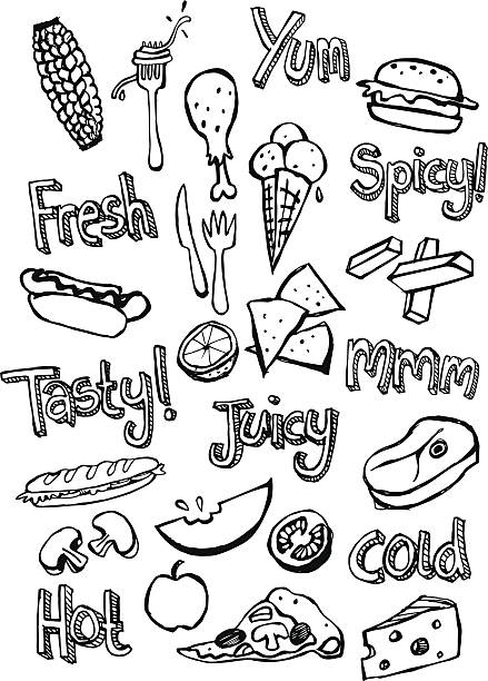 Food Icons vector art illustration