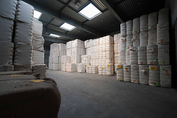 istock Cotton Stacked In Spinning Factory 476147471