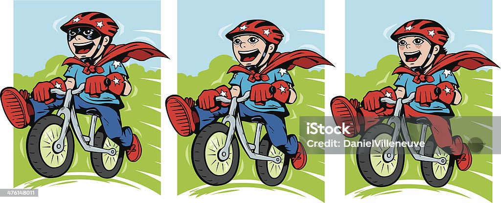 Super Kid On Bike Stock Illustration - Download Image Now - Cycling,  Vector, Cycling Helmet - iStock