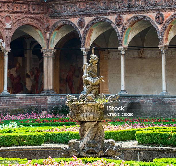 Certosa Of Pavia Cloister Stock Photo - Download Image Now - Abbey - Monastery, Ancient, Architectural Column