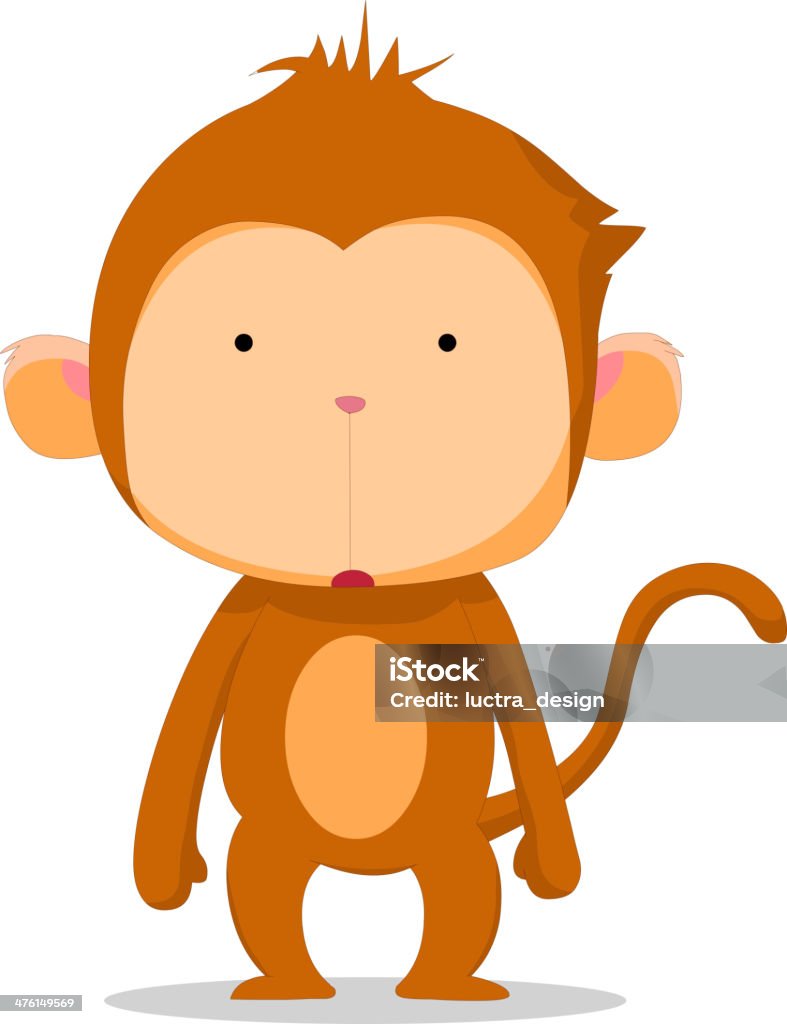 Monkey Vector illustration of Cute cartoon isolated on white background Animals In The Wild stock vector