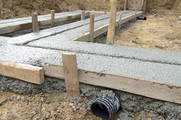 시멘트 구현하고 순환마사지 타일 아래의 - basement concrete construction construction site 뉴스 사진 이미지