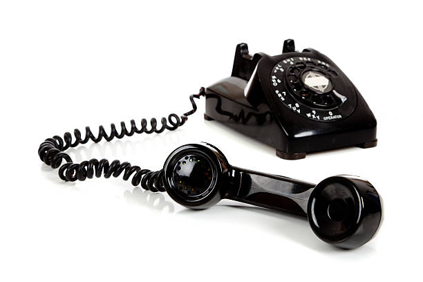 istock Vintage black telephone  on a white background 476151883