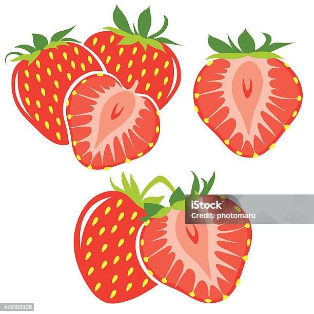 Strawberries Vector Illustrations Stock Illustration - Download Image Now - 2015, Antioxidant, Berry Fruit