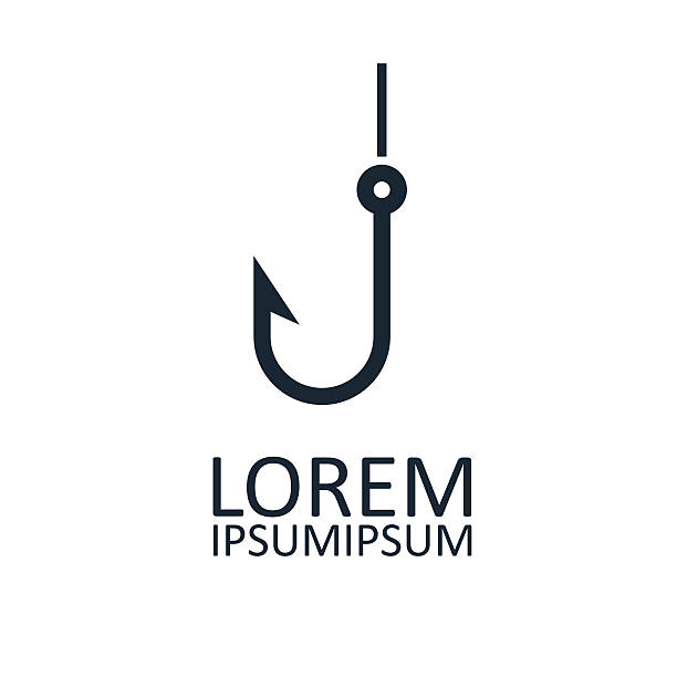 fishhook icon fishhook icon on white background hook equipment stock illustrations