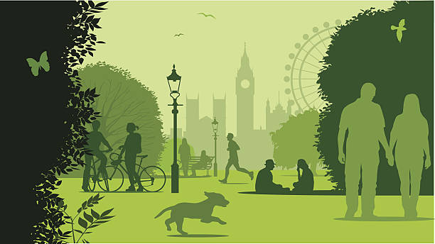 stockillustraties, clipart, cartoons en iconen met park life london - city park
