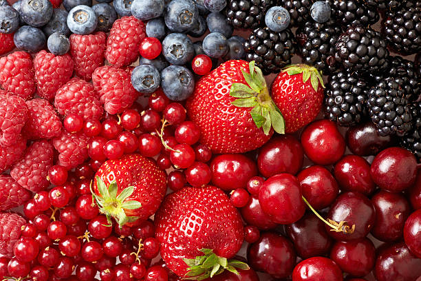 various berries background stock photo