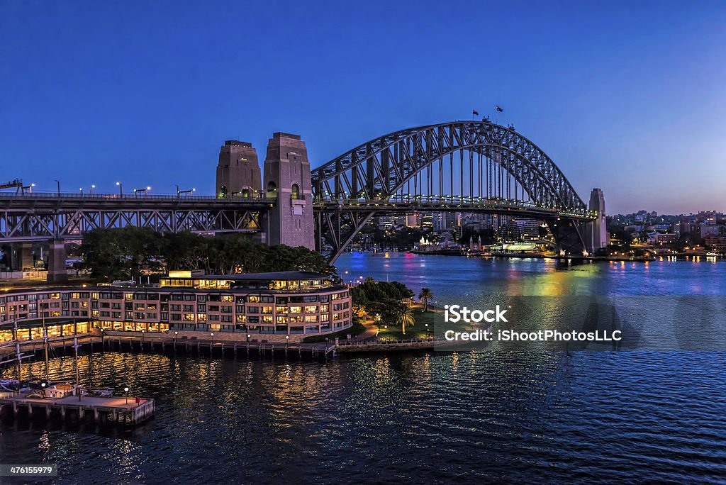 Ponte do Porto de Sydney ao nascer do sol - Royalty-free Hotel Foto de stock