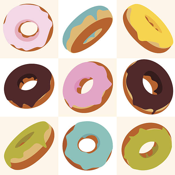 Vector donuts vector art illustration