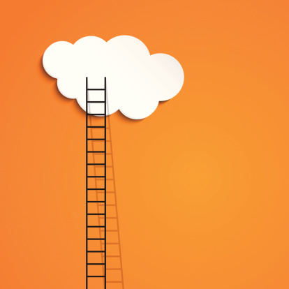 Ladder to Cloud - Business Success Concept