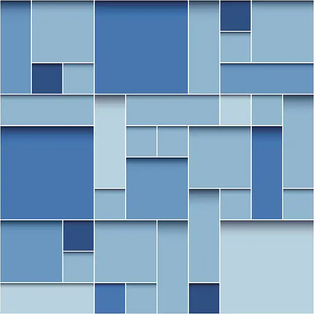 Vector illustration of modern blue boxes background