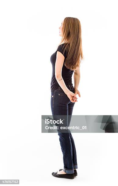 Model Back Images Model Isolated On Plain Background Back Looking Behind Stock Photo ...