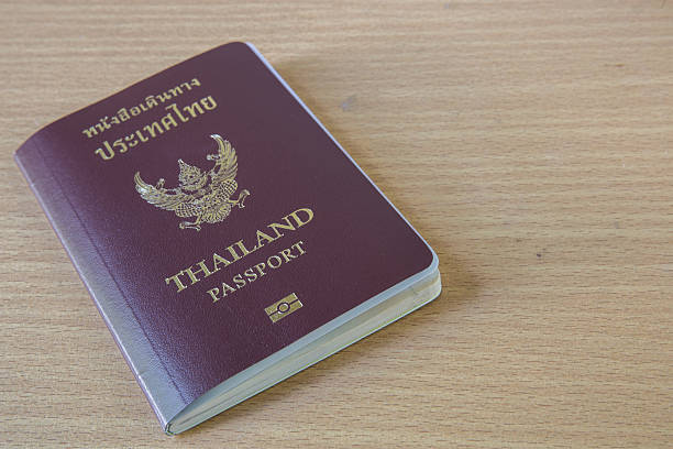 istock thailand passport on wood table 476157568