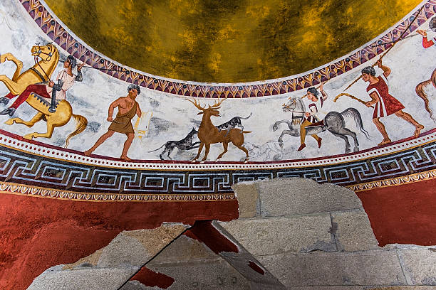 Thracian ceiling painting of a deer hunt