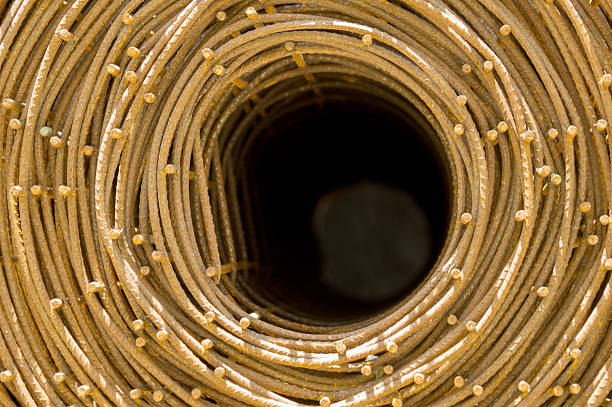 istock Roll of rusty steel wire mesh for construction. 476158400