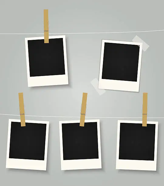 Vector illustration of Vector Blank Instant Photo Prints Collection
