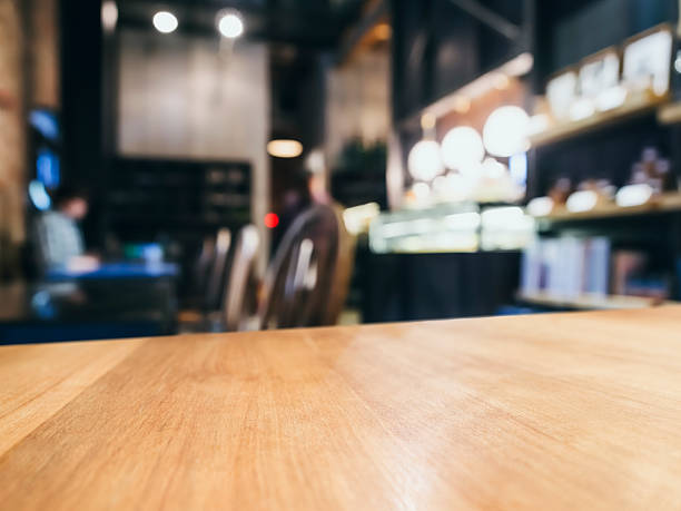 istock Table top counter Bar with blurred restaurant background 476163470