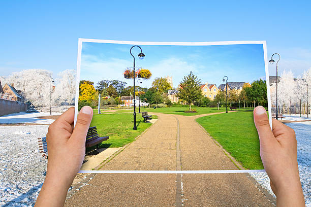 istock memorble picture summer park vs winter 476164687