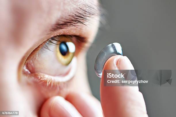 Young Woman With Contact Lens Stock Photo - Download Image Now - Contact Lens, Lens - Optical Instrument, Eye