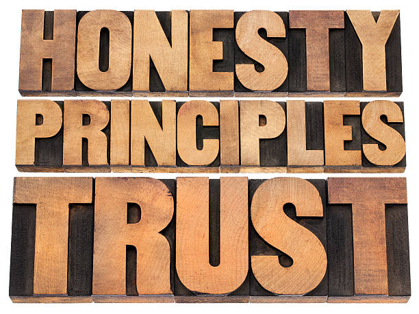 正直、原則と信頼 - trust moral dilemma letterpress dirty ストックフォトと画像