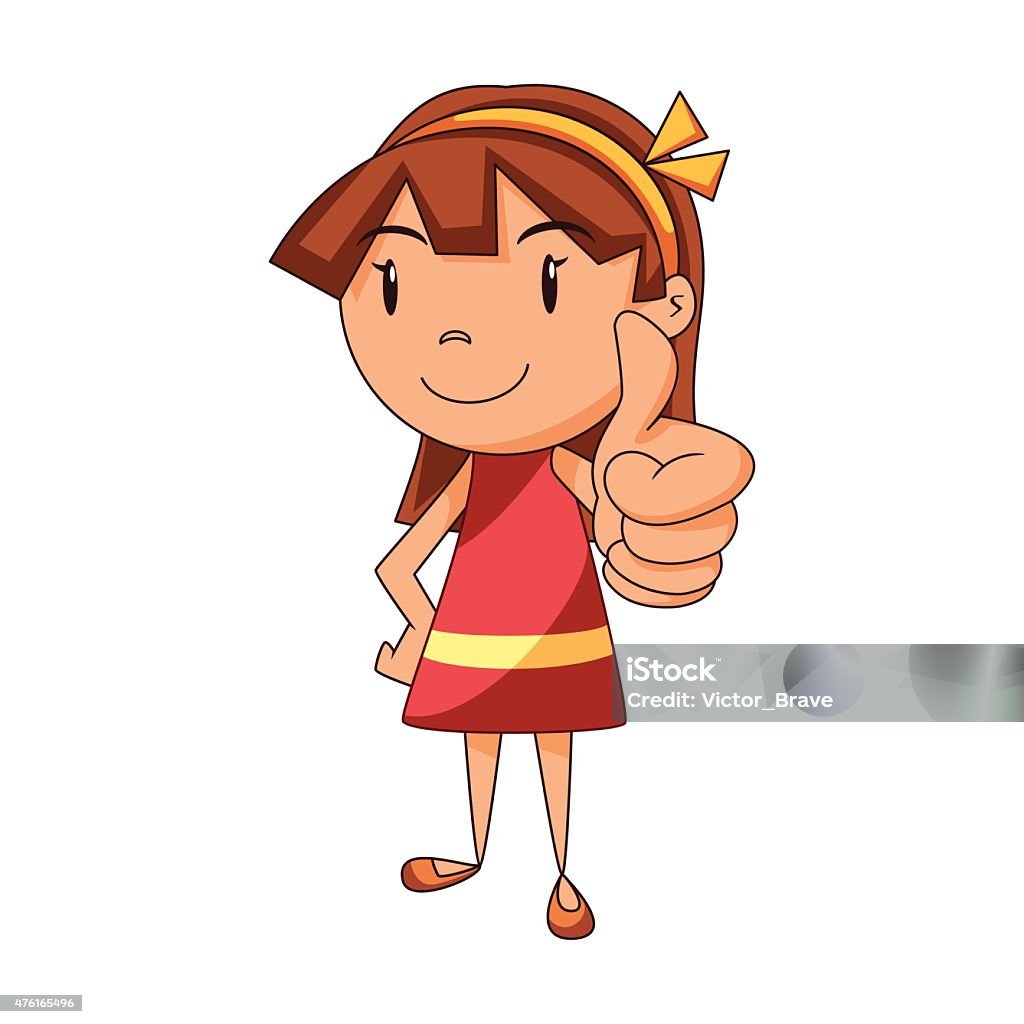 Girl Thumbs Up Stock Illustration - Download Image Now - Thumbs Up, Girls,  Child - iStock