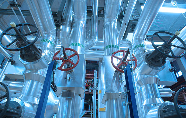 istock Industrial zone, Steel pipelines, valves and cables 476168464