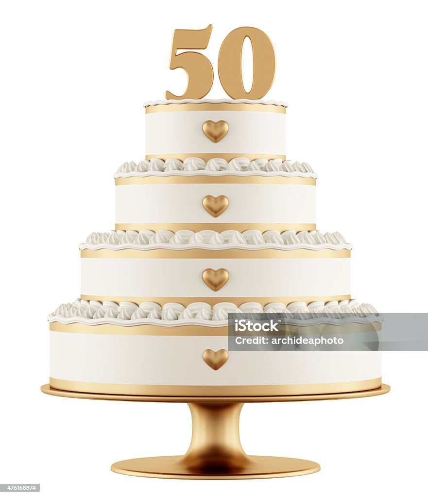 Golden Wedding Cake Stock Photo - Download Image Now - Cake ...