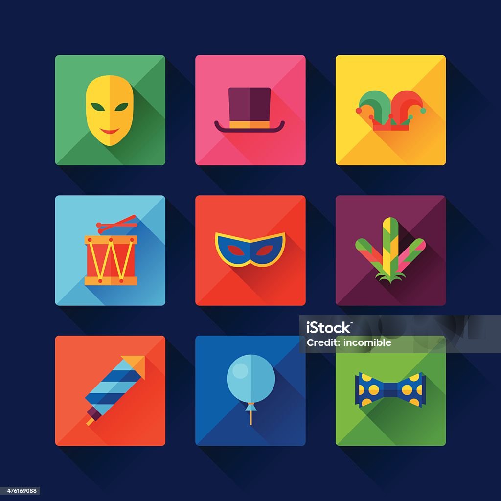 Celebration carnival set of flat icons and objects Celebration carnival set of flat icons and objects. 2015 stock vector