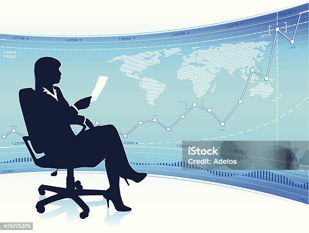 Mulher De Negócios - Arte vetorial de stock e mais imagens de Mulher de Negócios - Mulher de Negócios, Sentar-se, Silhueta