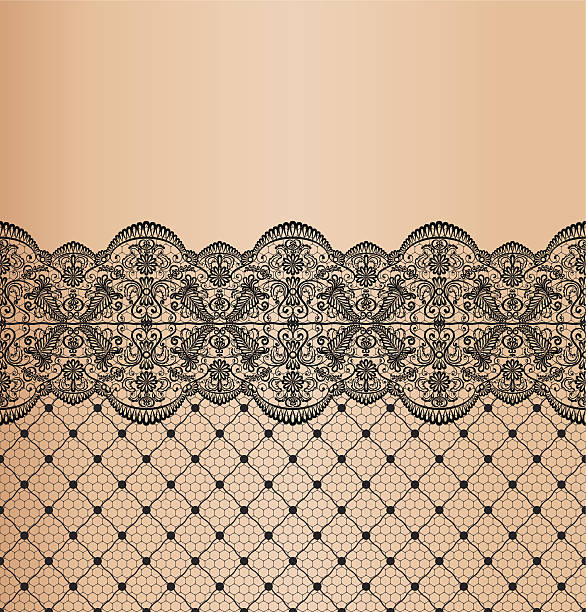 Garter Black net woman stocking with lace garter lace garters stock illustrations
