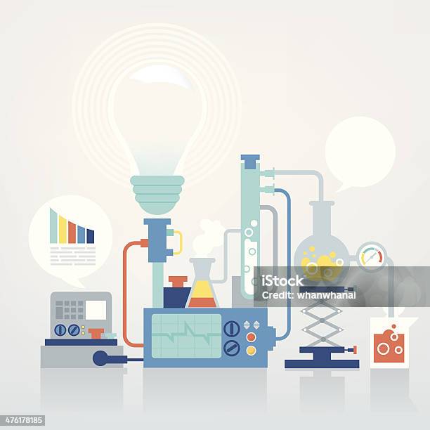 Laboratory Research Stock Illustration - Download Image Now - Activity, Beaker, Chemistry