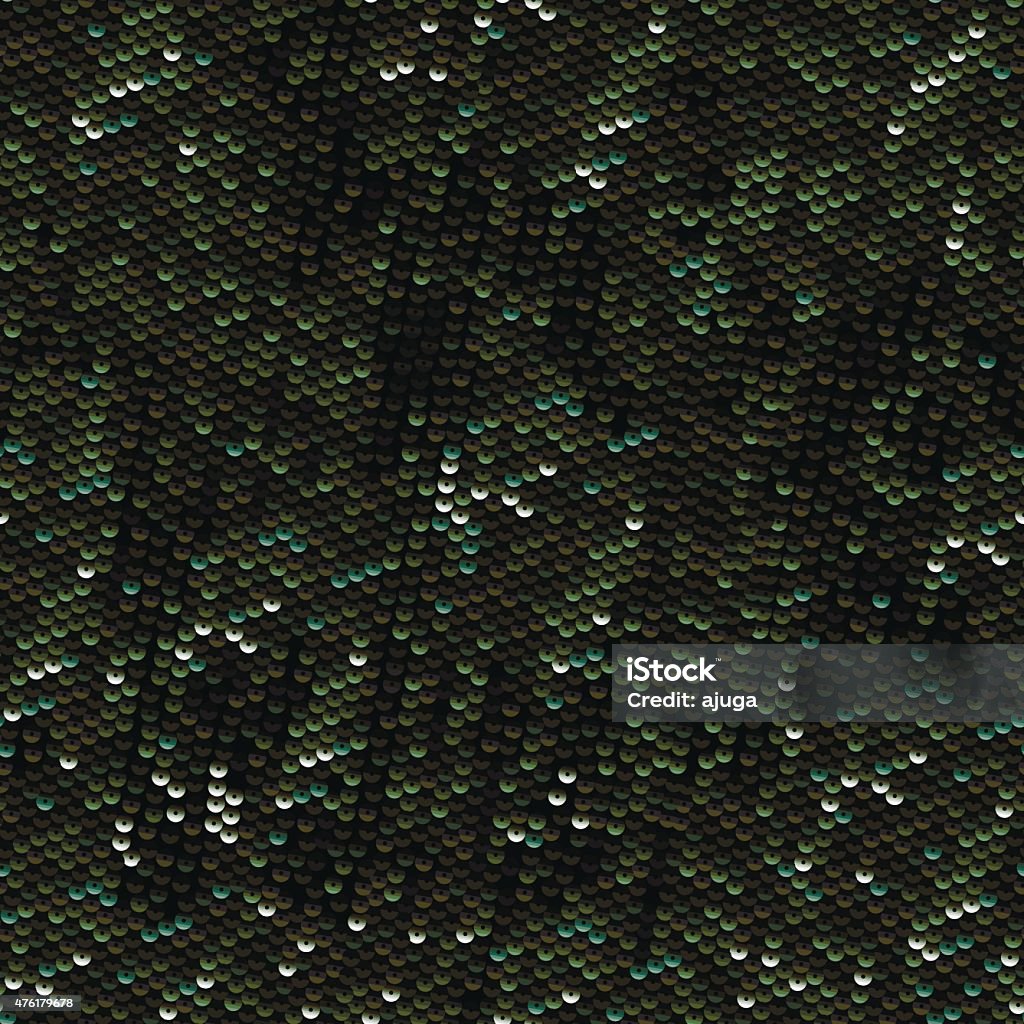 Dark Green Sequins. Seamless Pattern. 1980-1989 stock vector