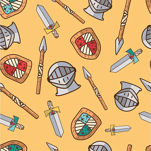 Vector illustration of Seamless pattern with armor.