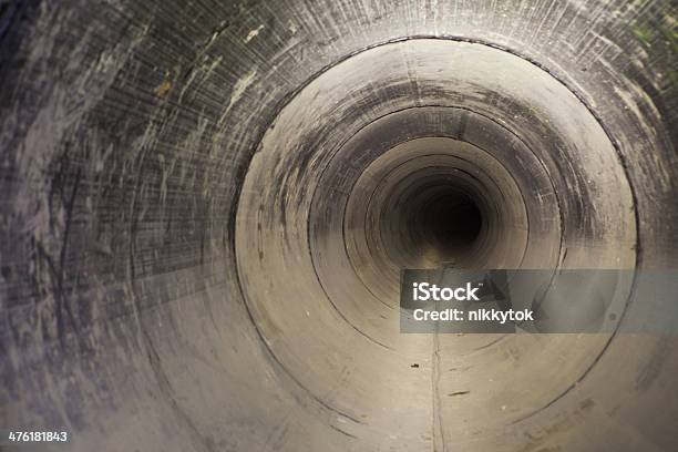 Sewage Collector Pipe Stock Photo - Download Image Now - Indoors, Pipeline, Inside Of