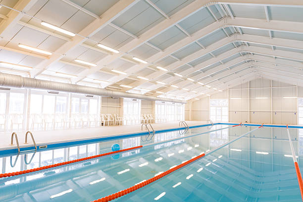 Indoors swimming pool stock photo