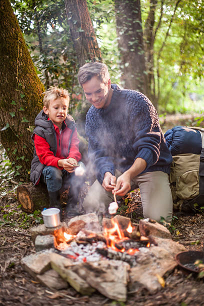 istock father and his son roasting marshmallows on a campfire 476184312
