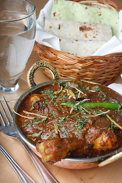 istock Boneless diced chicken cooked in a traditional Kadhai (wok) 476184445