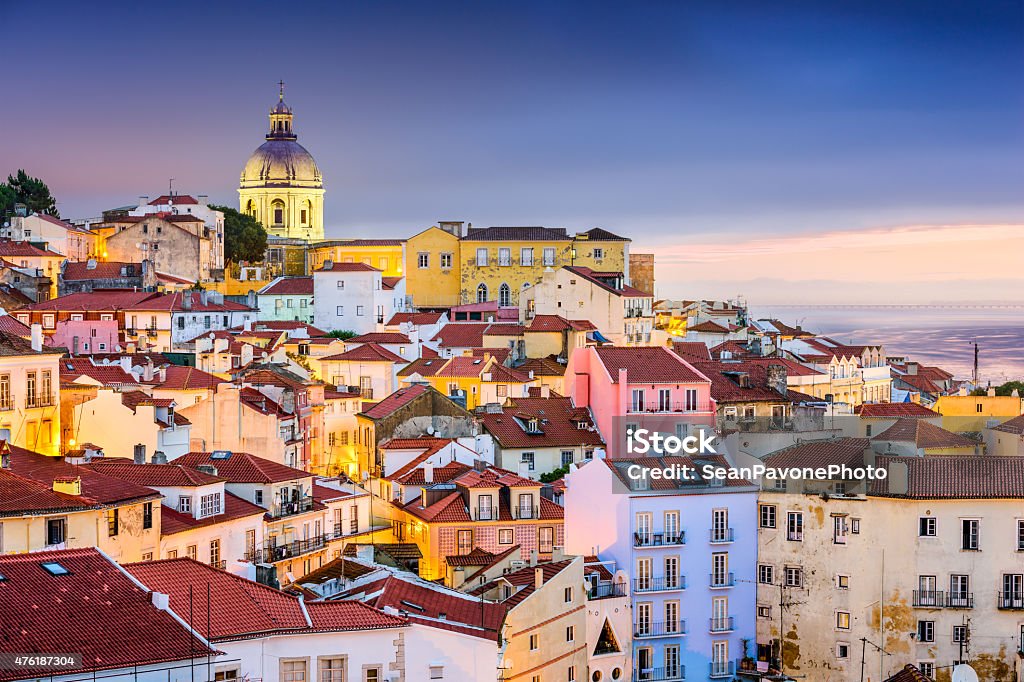 Lisbon Lisbon, Portugal twilight cityscape at the Alfama District. Lisbon - Portugal Stock Photo